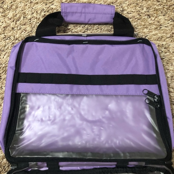 NEW PURPLE Embark Large Travel Cosmetic TOILETRY BAG Handle Zipper Pocket - Picture 5 of 8